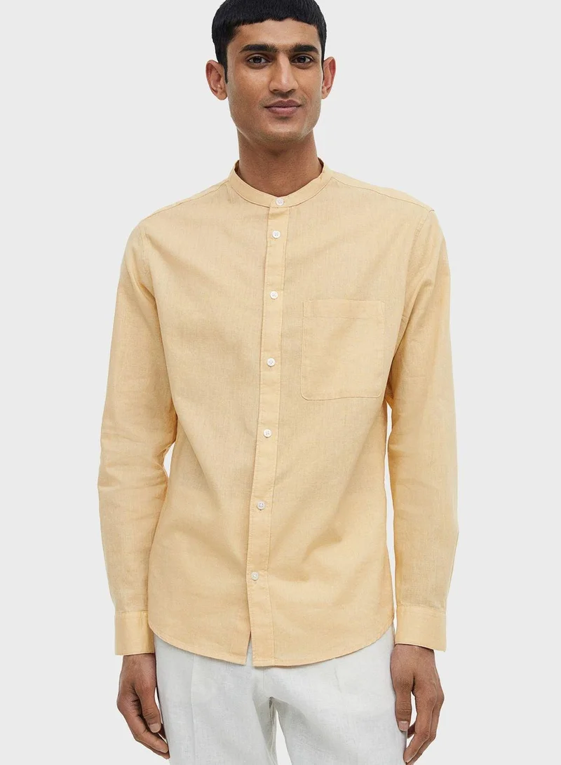 H&M Grandad Collar Regular Fit Shirt